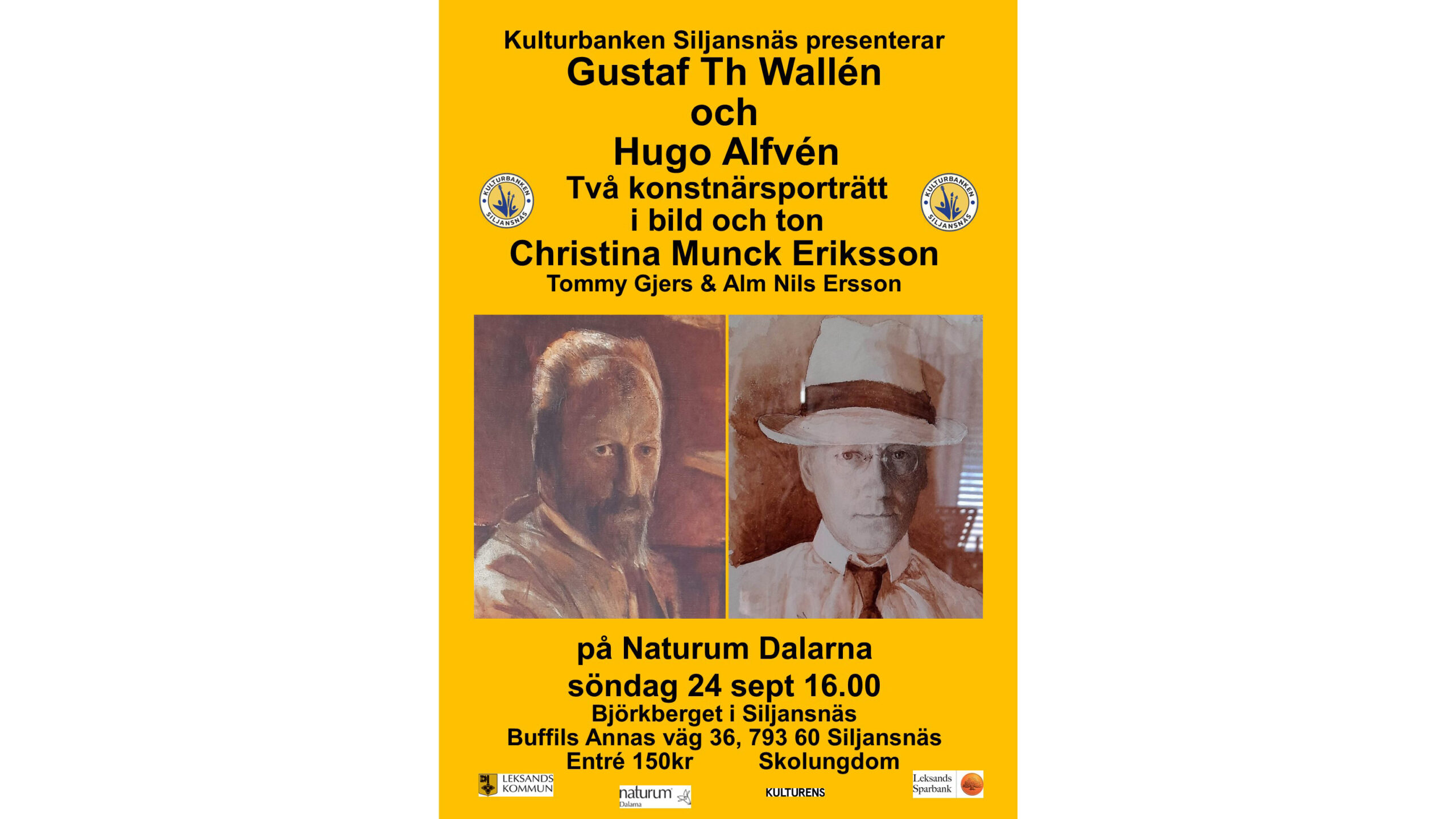 affisch som visar Gustaf Th Wallén och Hugo Alfvén